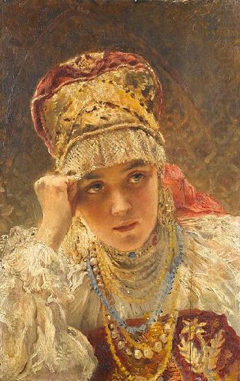 Konstantin Makovsky A young boyarina china oil painting image